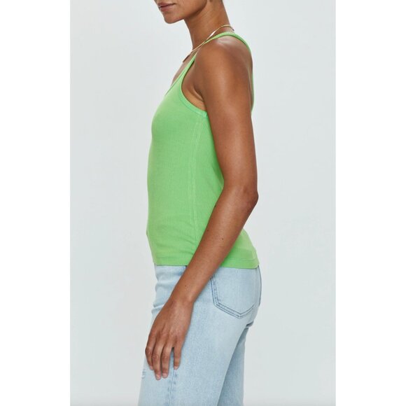 PISTOLA NWT PALOMA SCOOP NECK KIWI RAYON RIB TANK. SIZE M - Picture 2 of 9